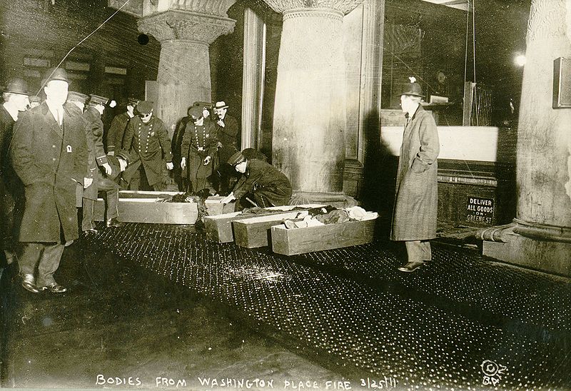 Triangle workers in coffins.